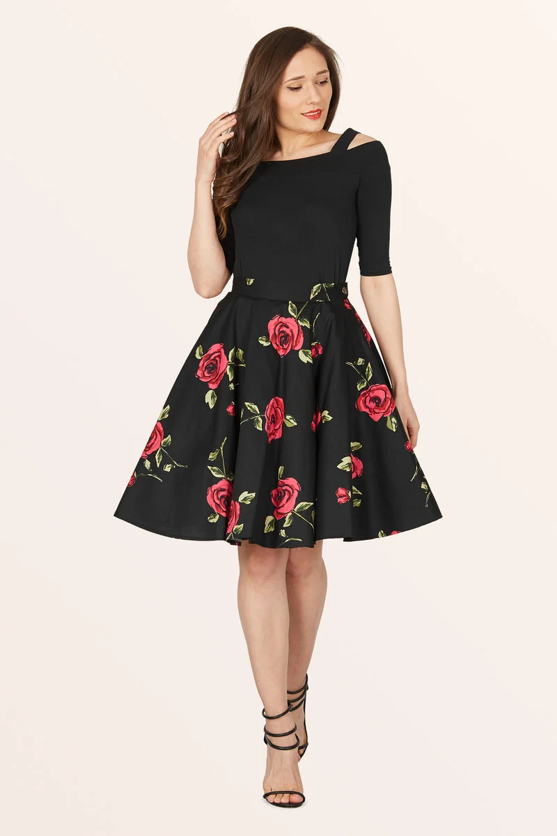 Vintage Floral Swing Skirt