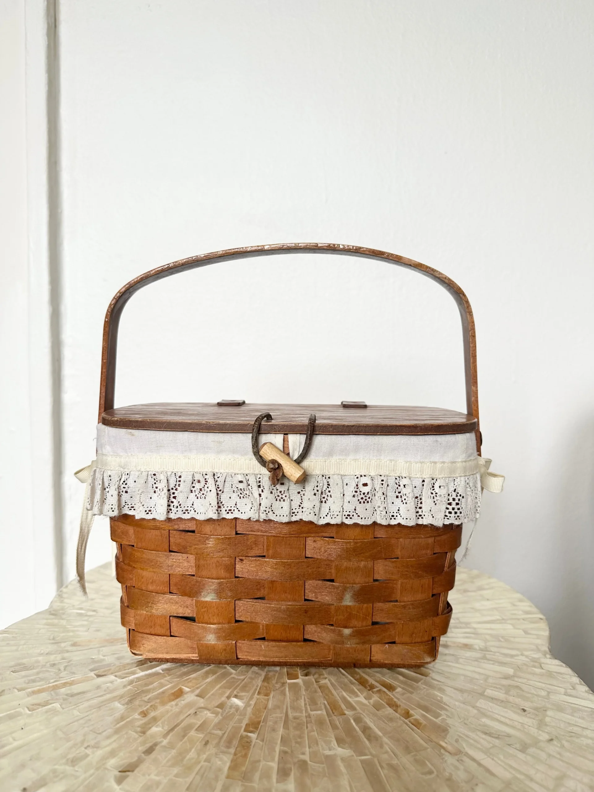 Vintage Handmade Longaberger Basket Purse