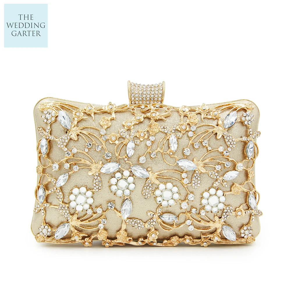 Vintage Style Gold Rhinestone Evening Purse