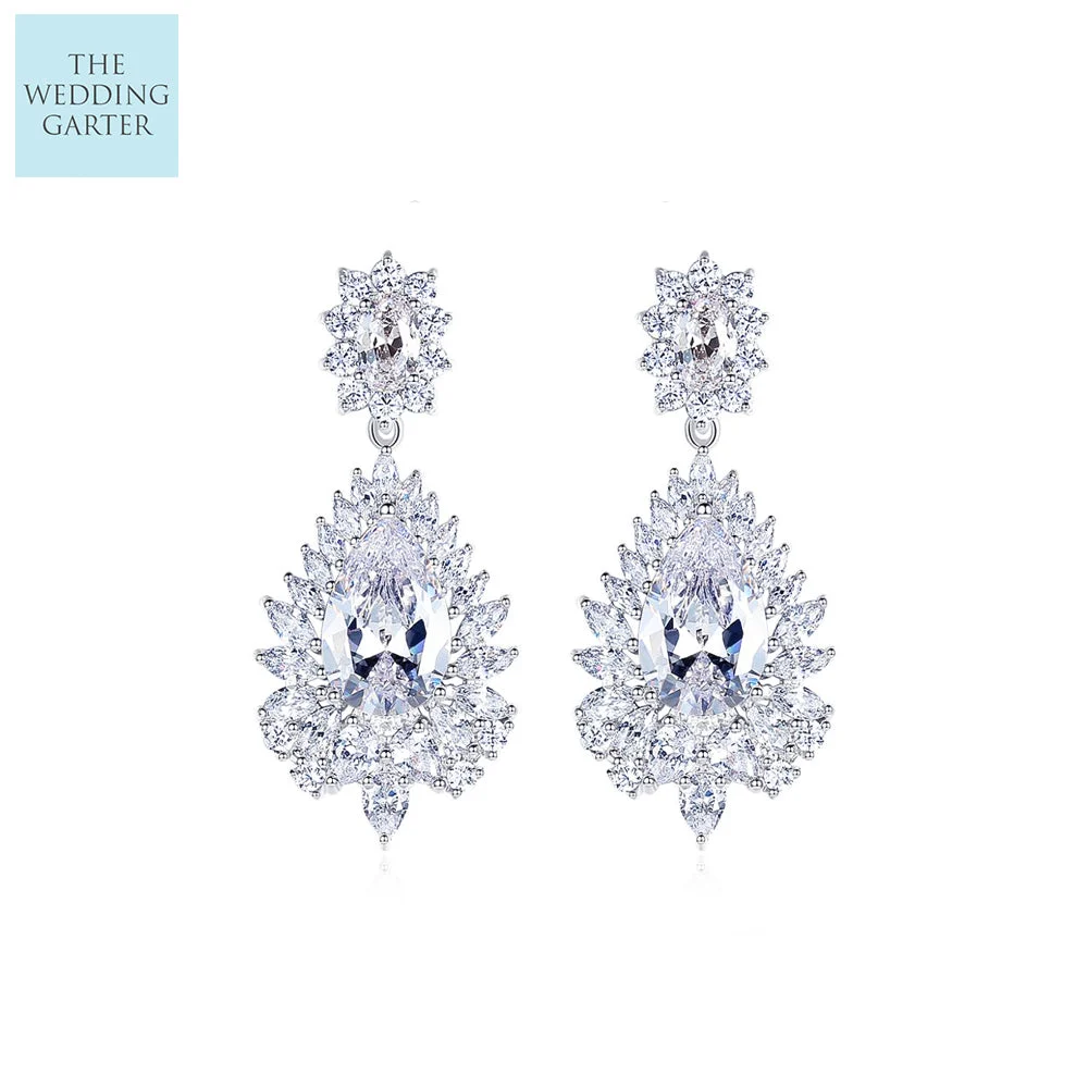 Vintage Style Luxury CZ Bridal Earrings