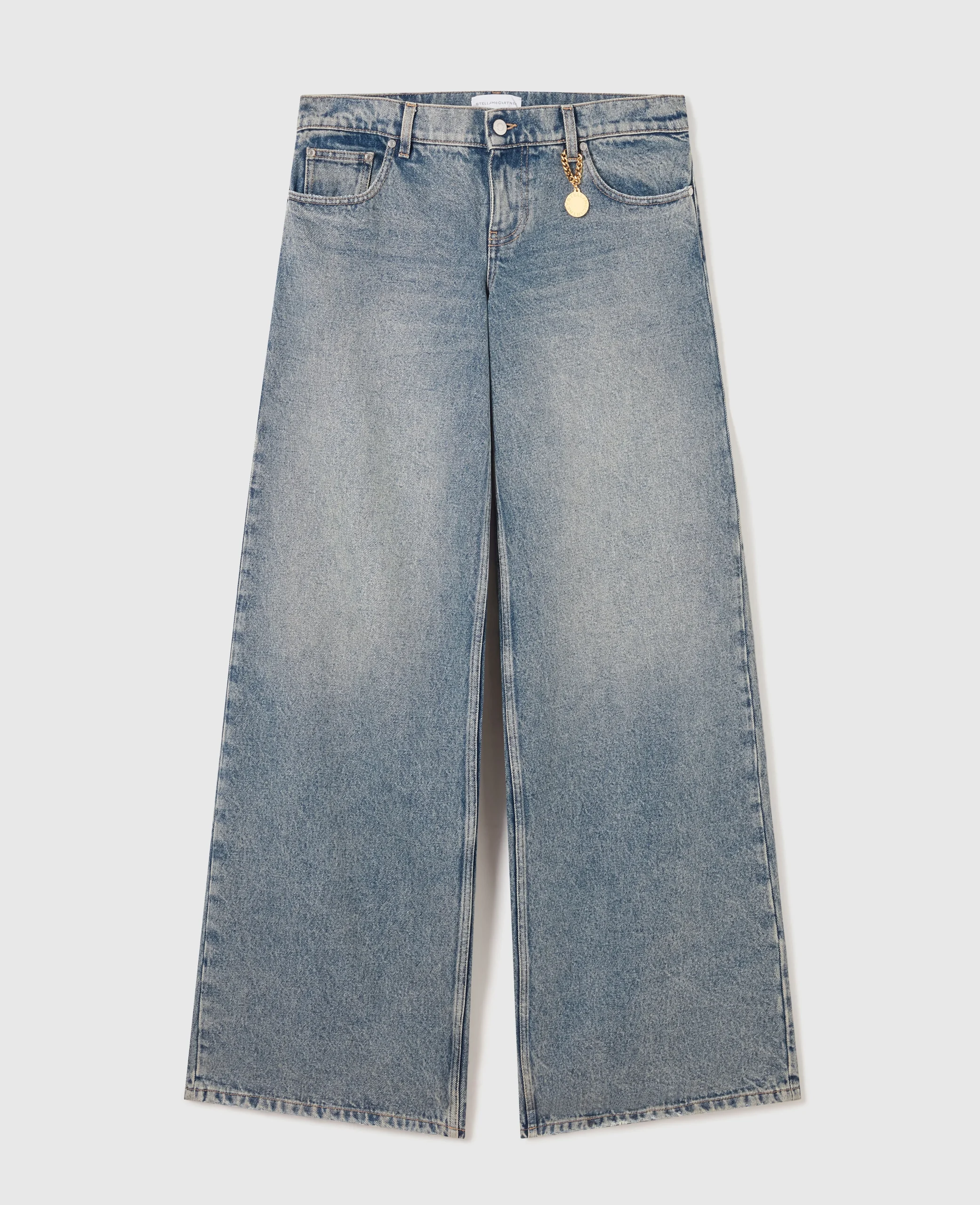 Vintage Wash Wide-Leg Jeans
