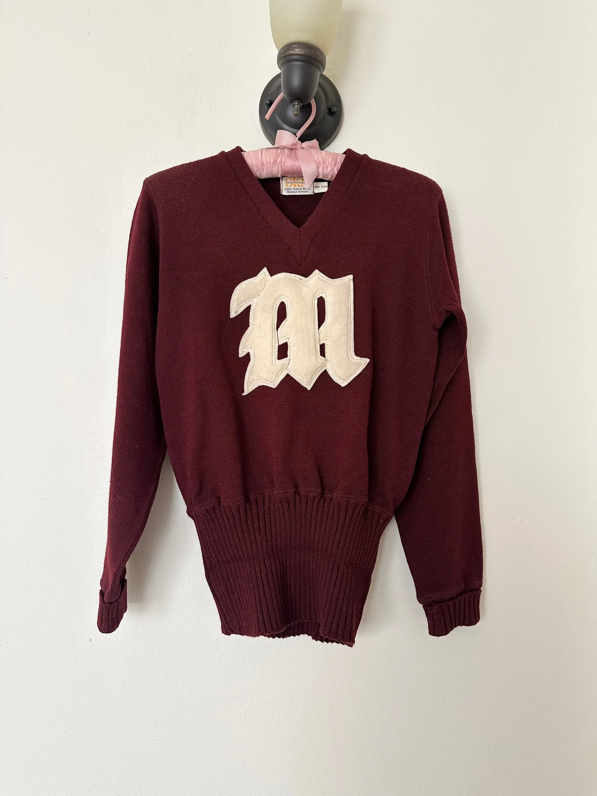 Vintage Wool Letterman Sweater (S)
