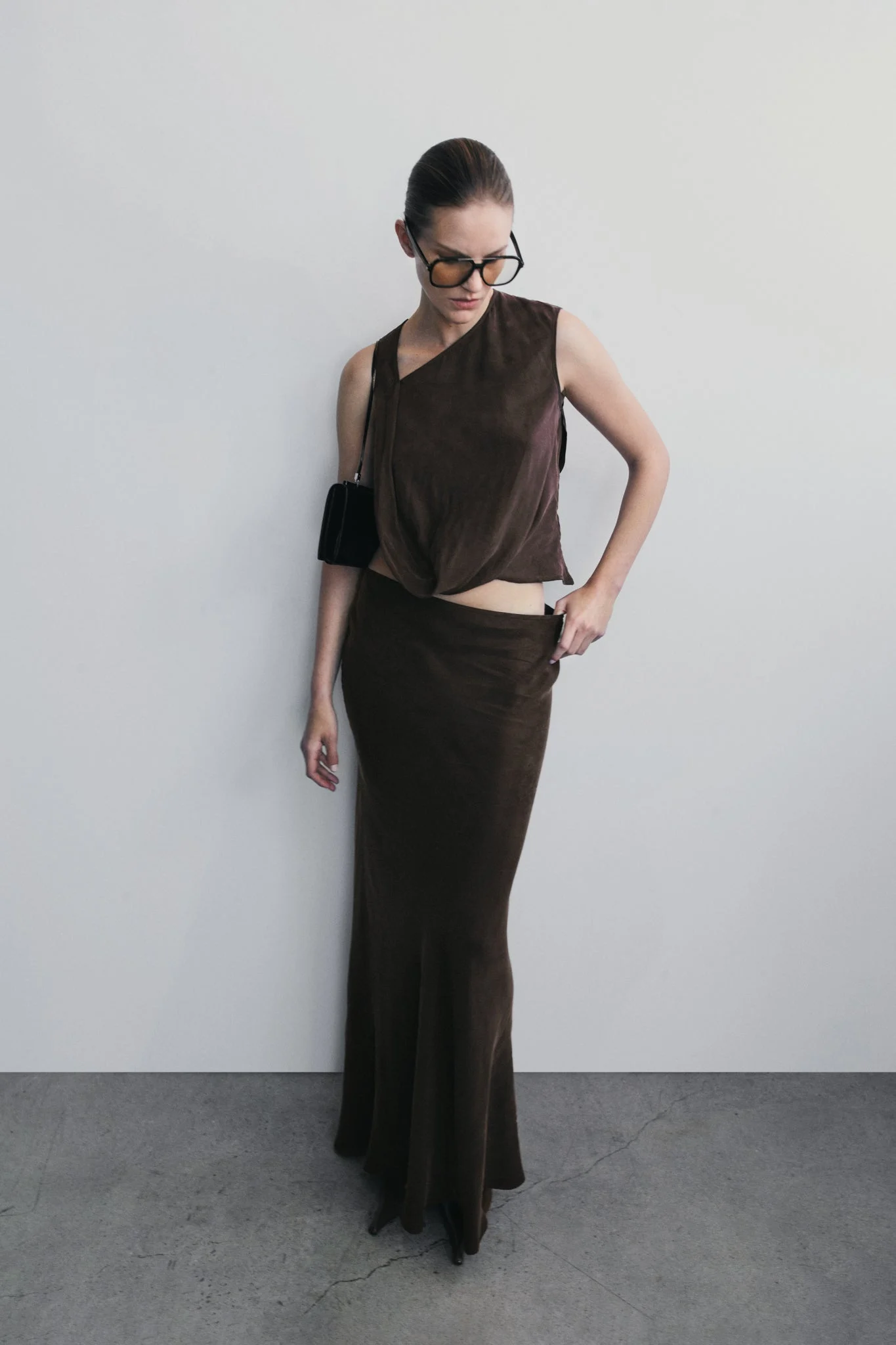 VioletaFINAL SALEMaxi Skirt - Dark Chocolate