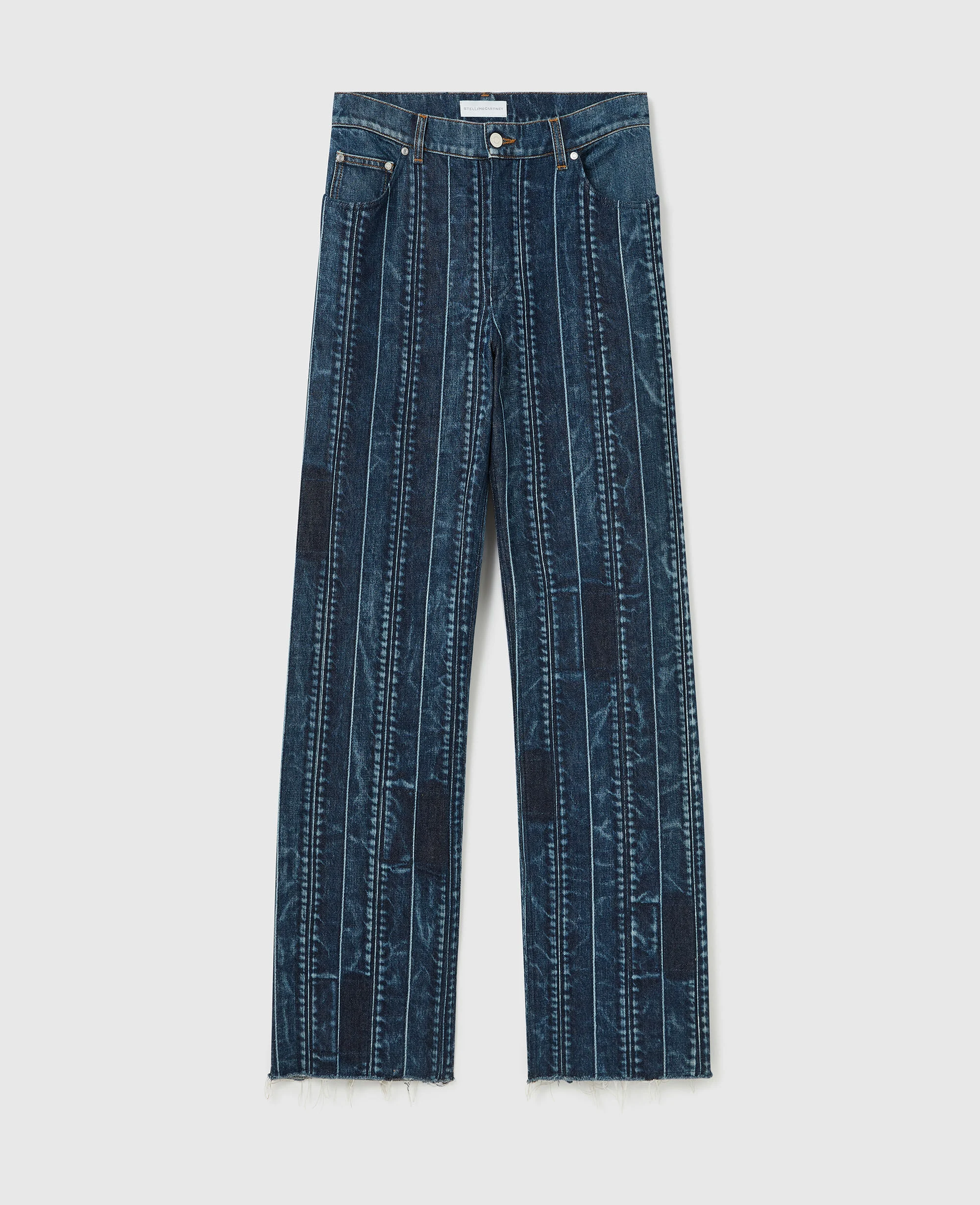 Waistband Panelled Straight Jeans
