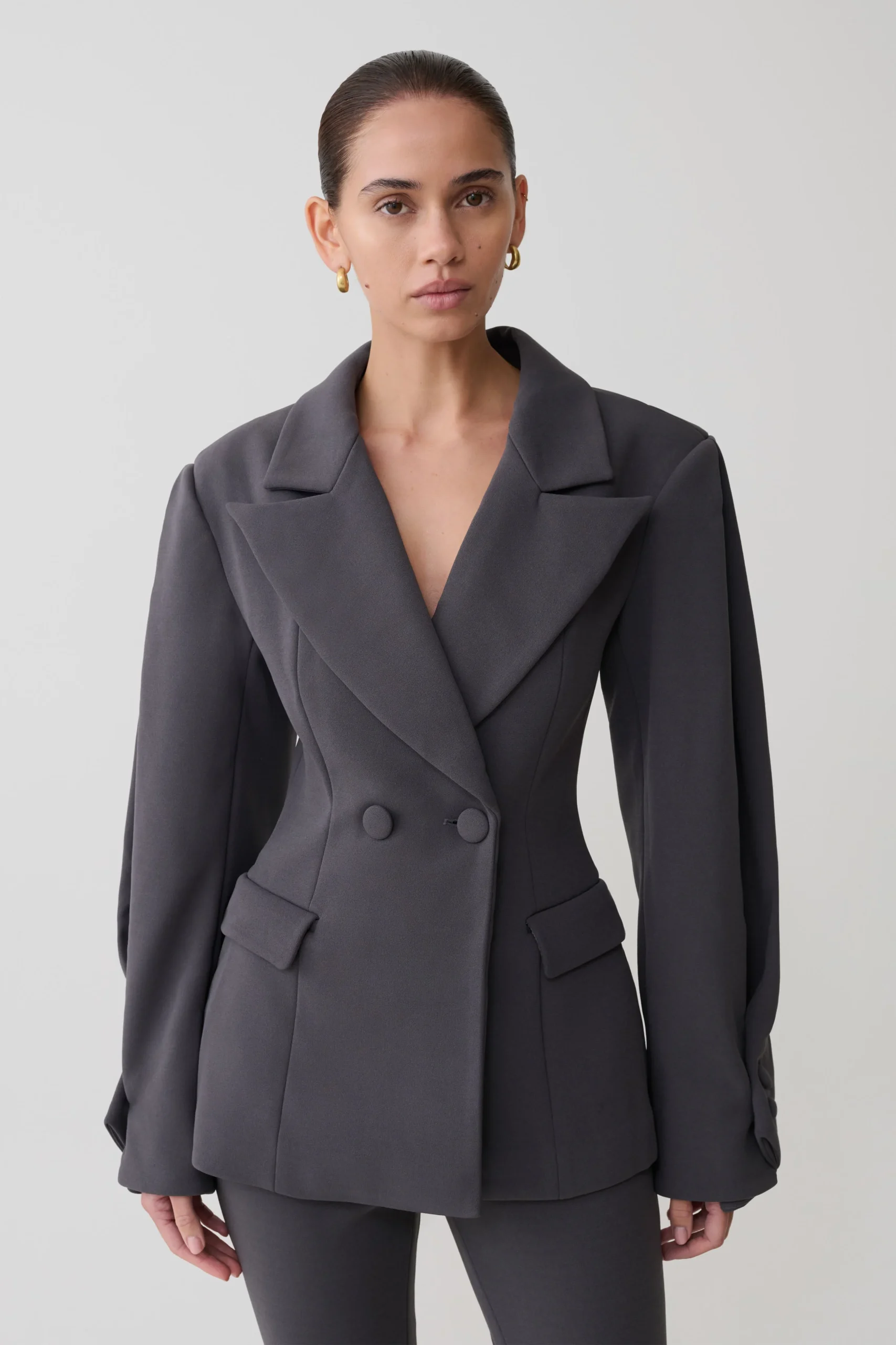 WesleyStructured Blazer - Charcoal Shadow