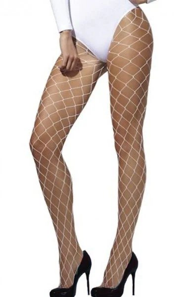 White Diamond Fishnet Tights