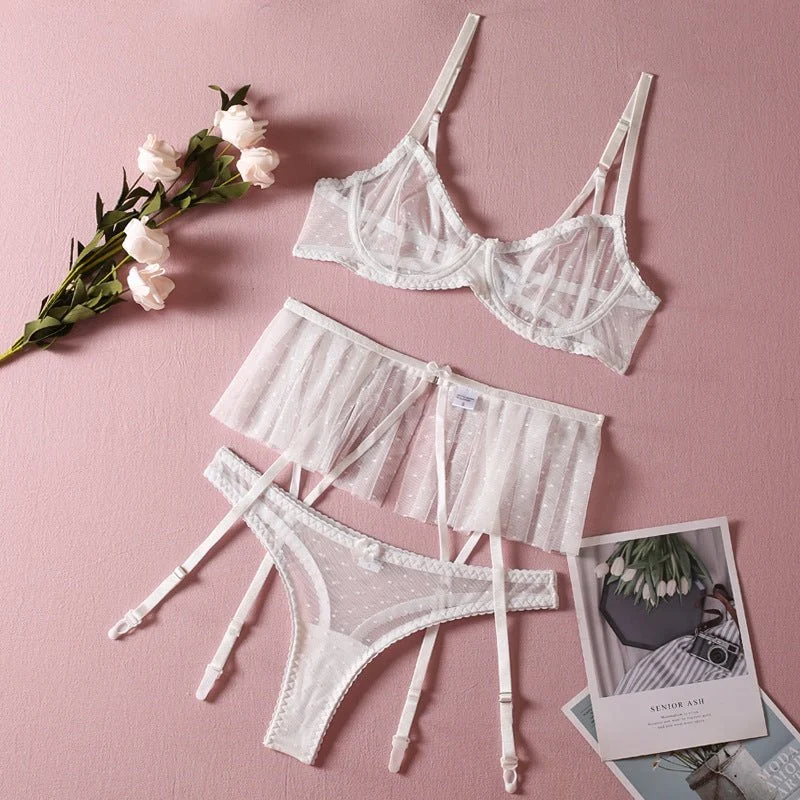 White Frilly Bridal Lingerie Set