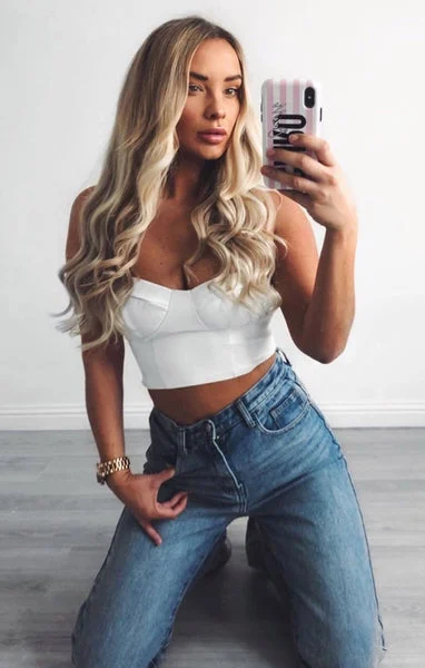 White PU Corset Top - Amy