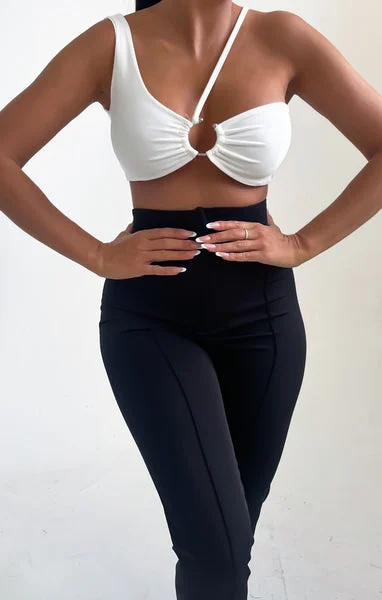 White Ring Detail Strappy Bralette- Liza