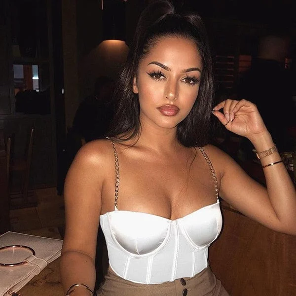 White Satin Corset Top