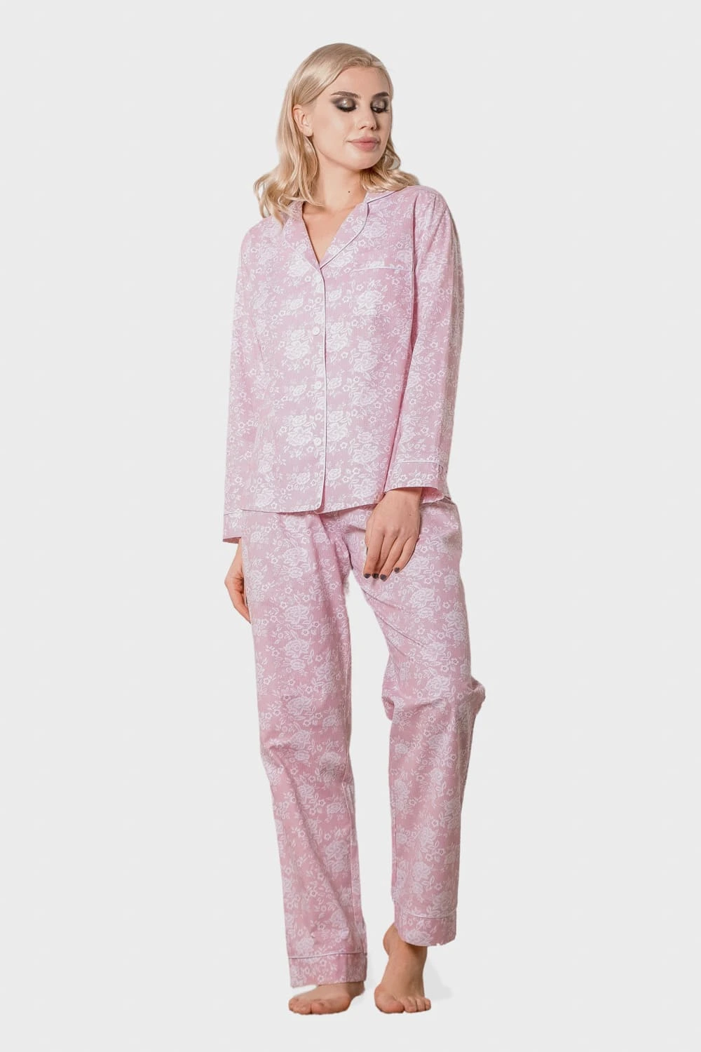 Women’s Cotton Pyjamas in Pink Floral