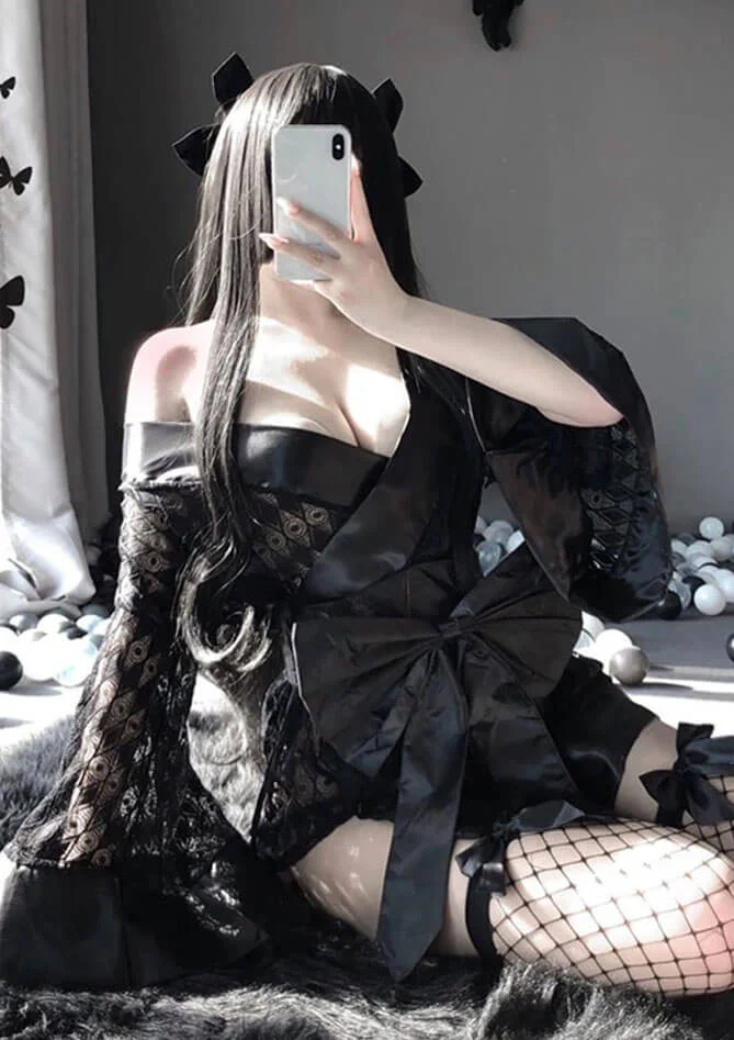 Women’s Lace Kimono Robe Babydoll