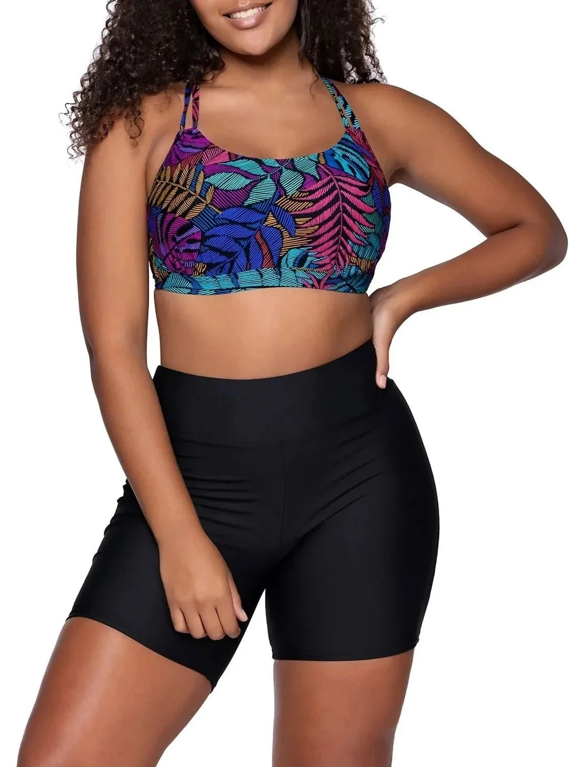 Women's Panama Palms Taylor Underwire Scoop Neckline Adjustable Straps Swimwear Bralette Bikini Top