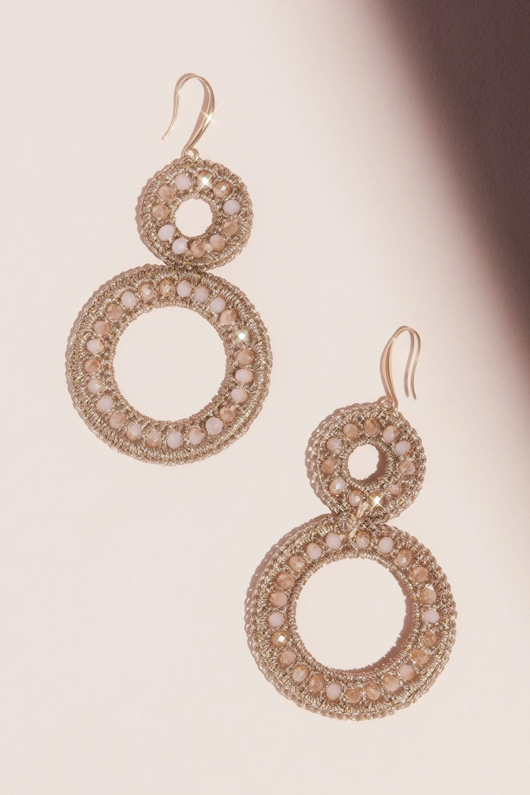 Woven Stacked Circles Drop Earrings