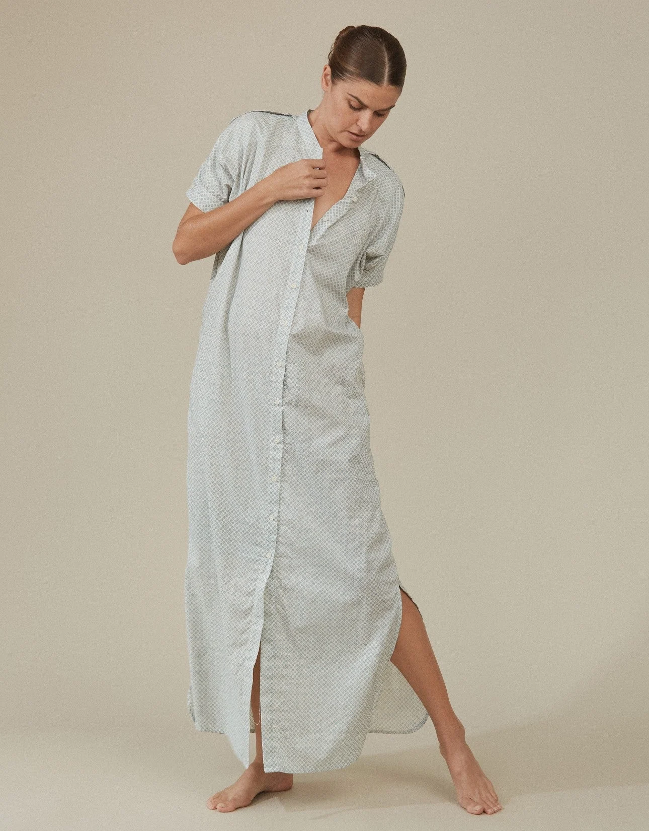 Wynn Shirt Dress, Organic Cotton Lucky Stripe