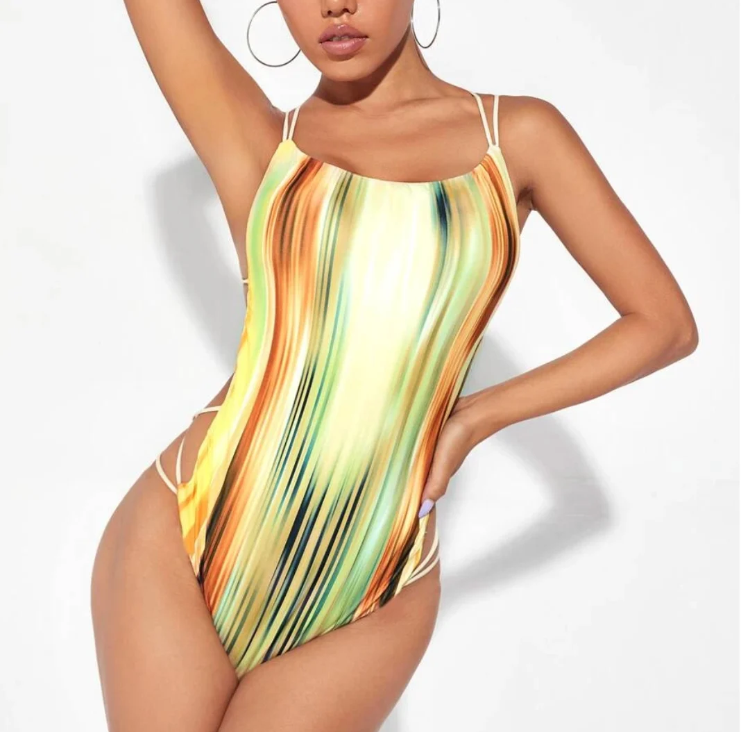 Yellow Sunset Strappy Bodysuit