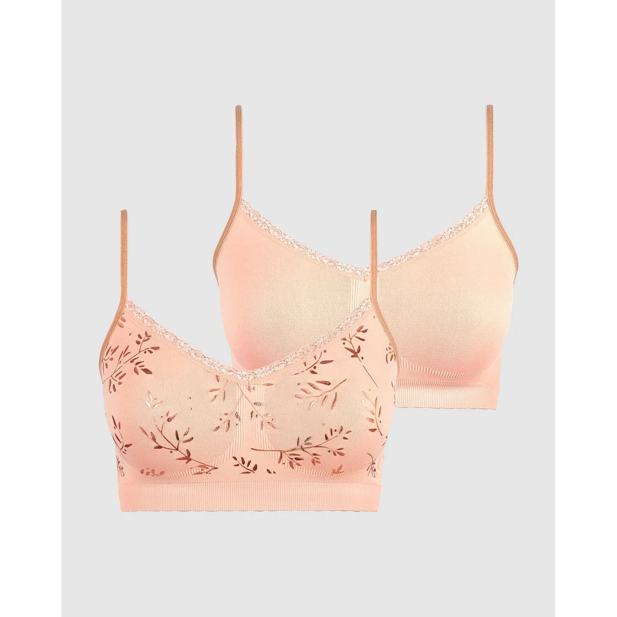Zen Anniversaire Crop Top Style Wirefree Bralette - 2 Pack